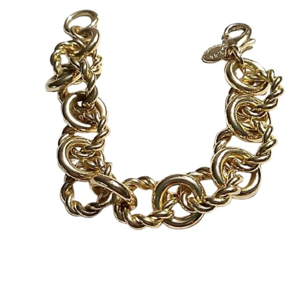 J.Crew Gold-Tone Chain Link Bracelet 8 inch Statement Jewelry Designer - Picture 4 of 13